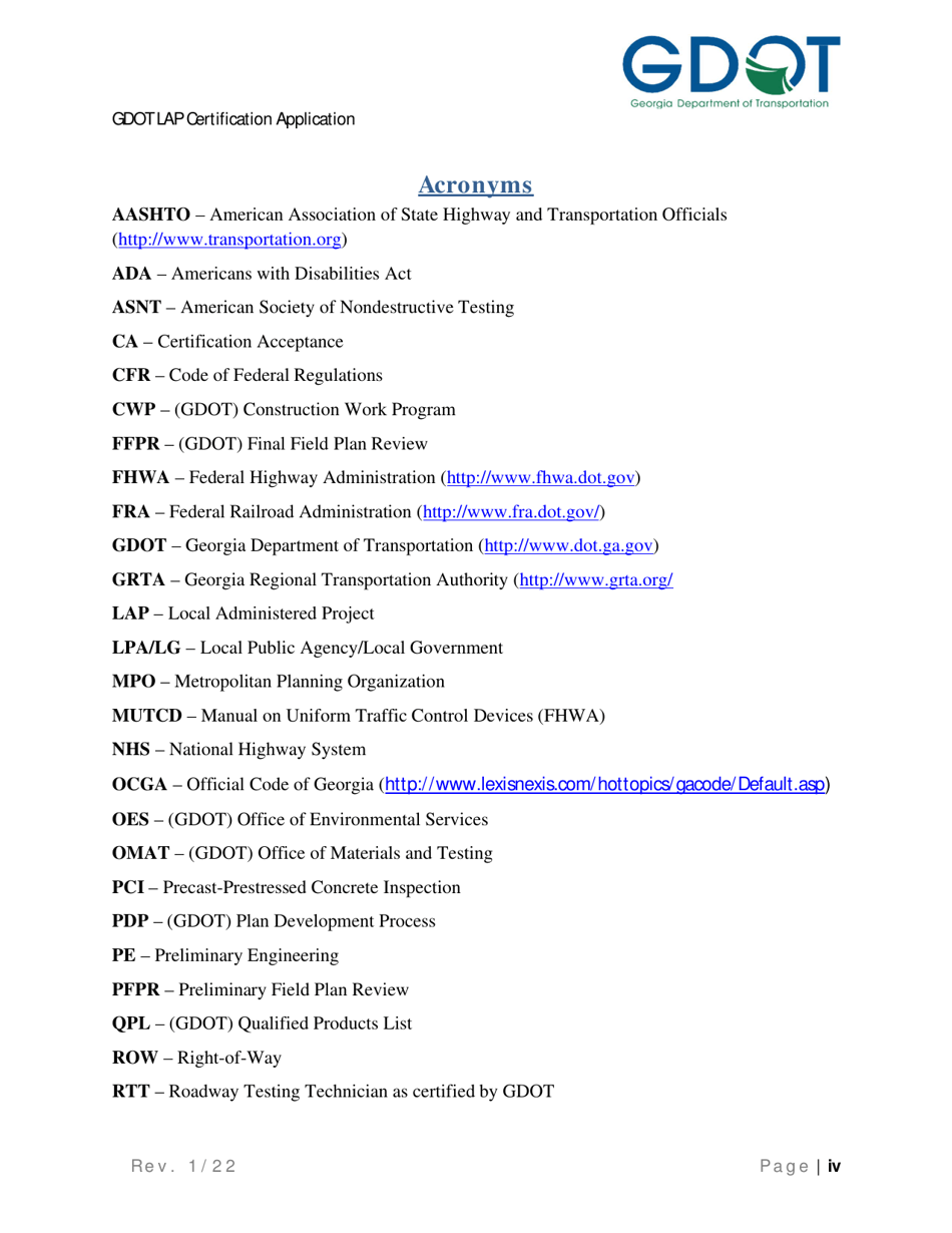 Local Administered Projects Certification Application - Georgia (United States), Page 5