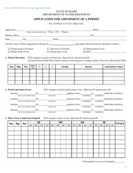 Form 211 Application for Amendment of a Permit - Idaho