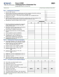 Form 41ESR (EFO00027) Underpayment of Estimated Tax - Idaho