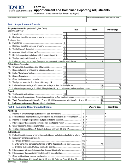 Form 42 (EFO00029)  Printable Pdf