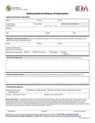Form IL-402-1089 &quot;Authorization for Release of Information&quot; - Illinois
