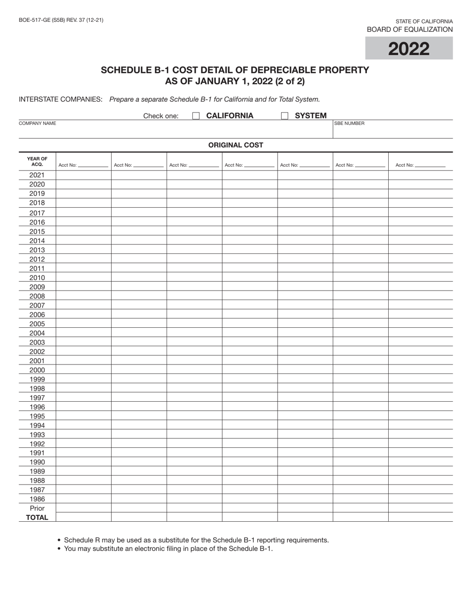 Form BOE-517-GE Property Statement - Gas and / or Electric Companies - California, Page 10