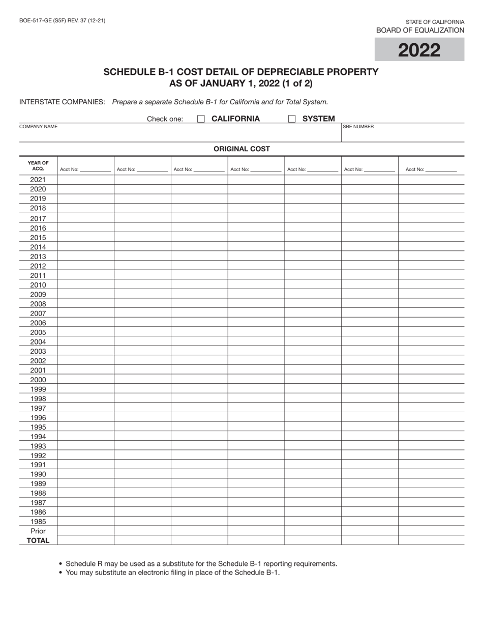 Form BOE-517-GE Property Statement - Gas and / or Electric Companies - California, Page 9