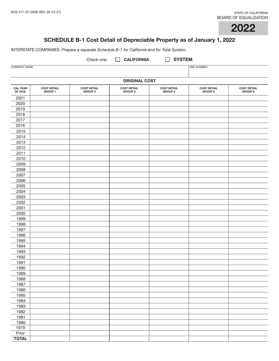 Form BOE-517-GT Property Statement - Gas Transmission Companies - California, Page 12