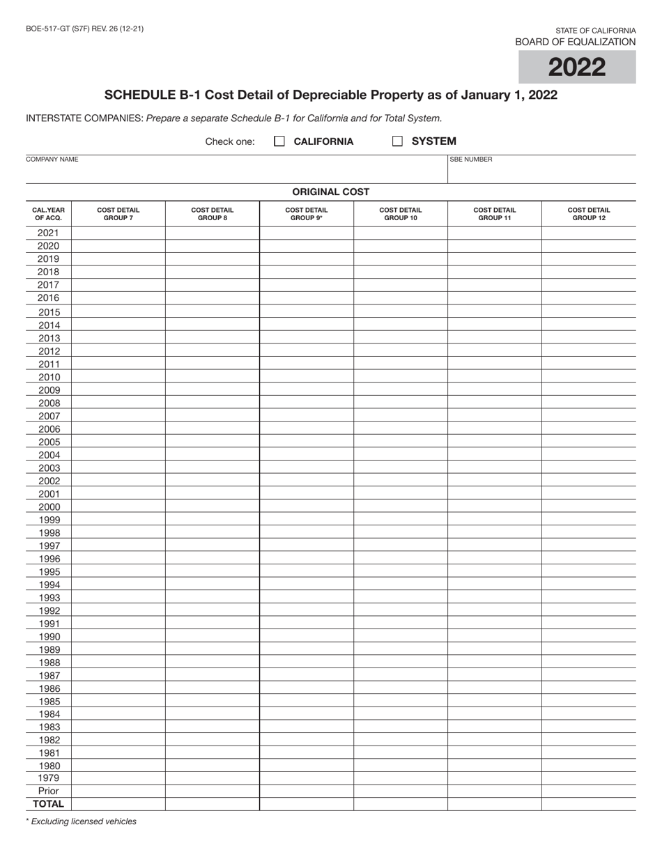 Form BOE-517-GT Property Statement - Gas Transmission Companies - California, Page 13