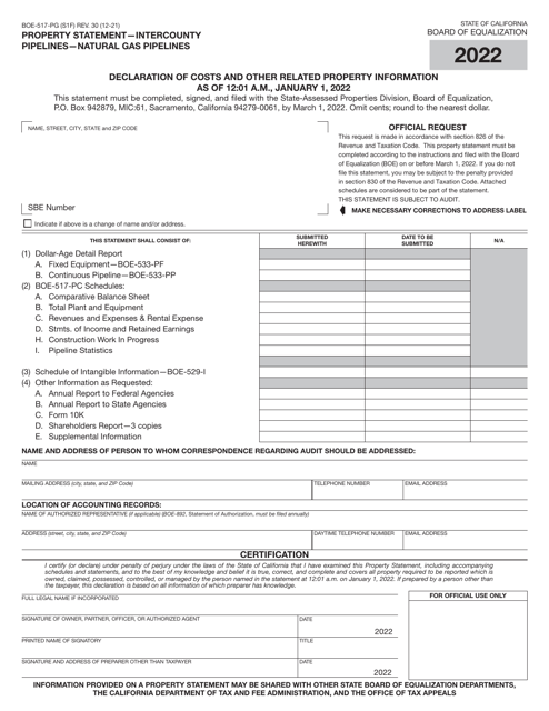 Form BOE-517-PG 2022 Printable Pdf