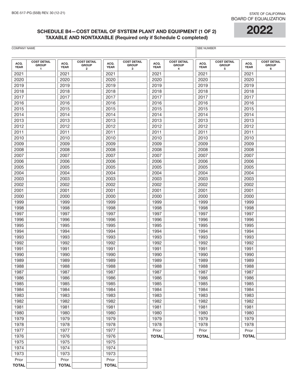 Form BOE-517-PG Property Statement - Intercounty Pipelines - Natural Gas Pipelines - California, Page 10