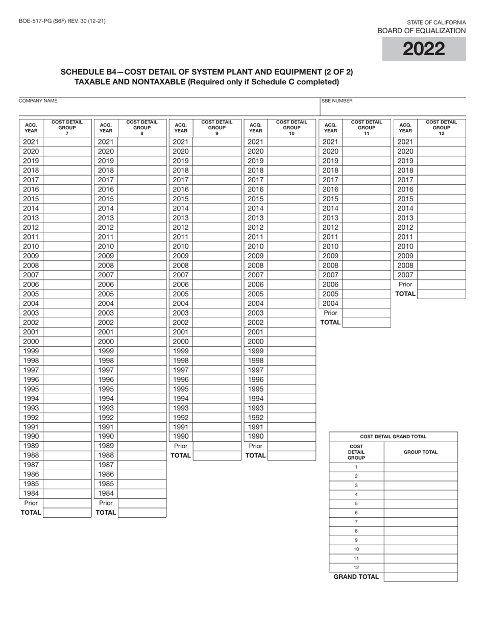 Form BOE-517-PG Property Statement - Intercounty Pipelines - Natural Gas Pipelines - California, Page 11