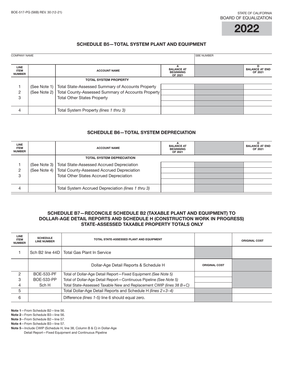 Form BOE-517-PG Property Statement - Intercounty Pipelines - Natural Gas Pipelines - California, Page 12