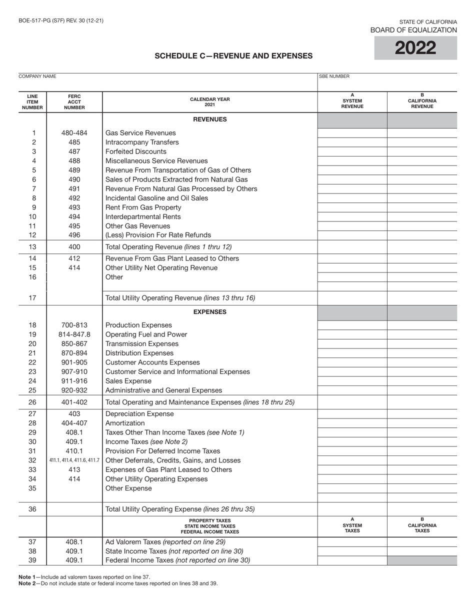 Form BOE-517-PG Property Statement - Intercounty Pipelines - Natural Gas Pipelines - California, Page 13