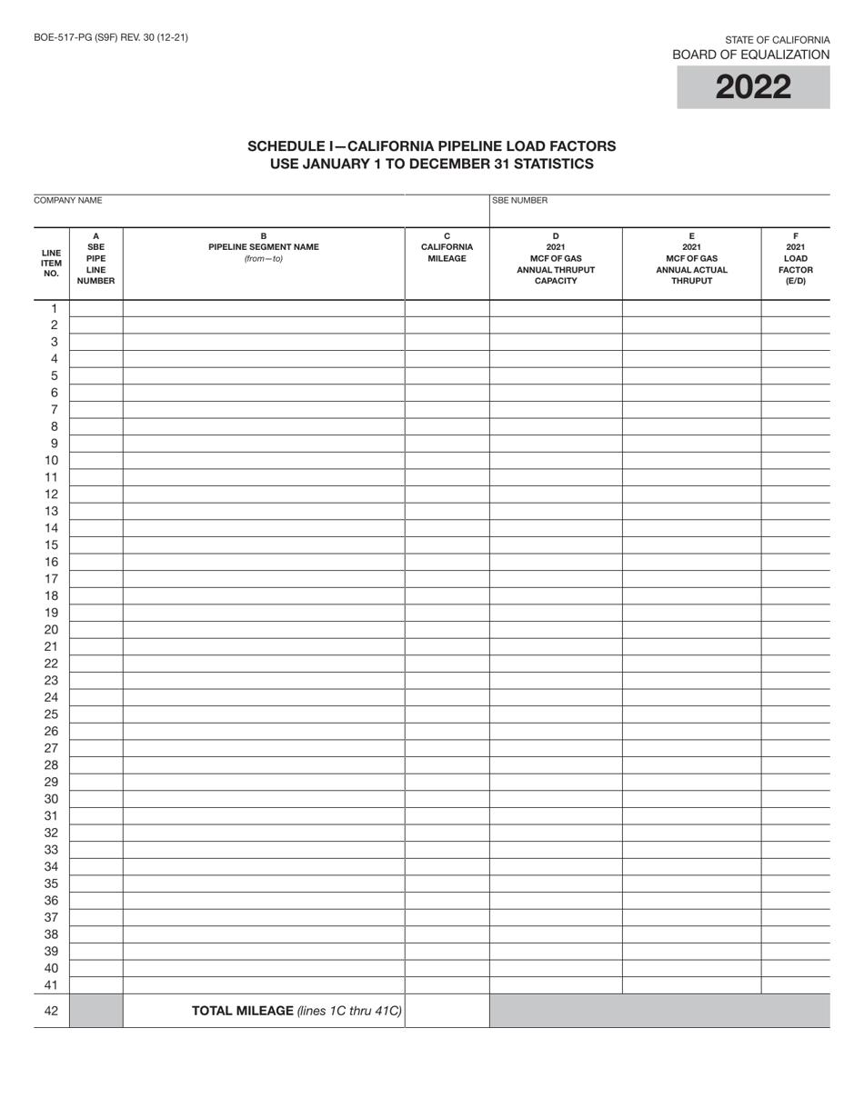 Form BOE-517-PG Property Statement - Intercounty Pipelines - Natural Gas Pipelines - California, Page 17