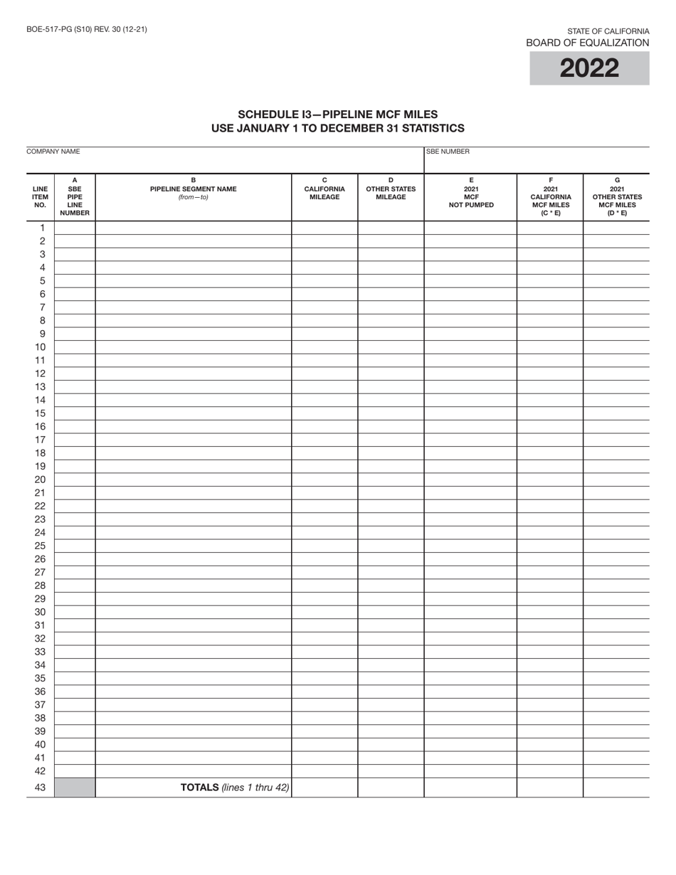 Form BOE-517-PG Property Statement - Intercounty Pipelines - Natural Gas Pipelines - California, Page 19
