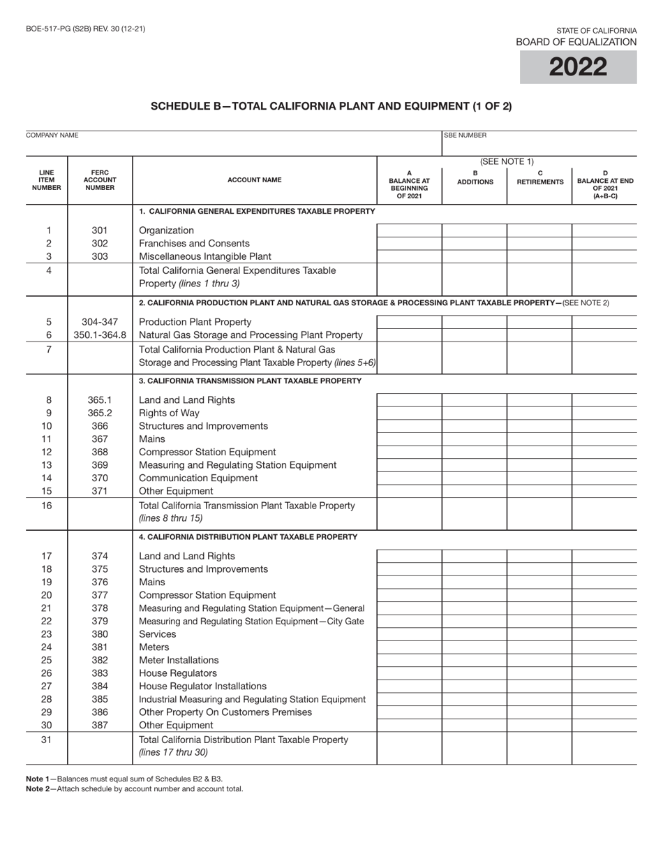 Form BOE-517-PG Property Statement - Intercounty Pipelines - Natural Gas Pipelines - California, Page 4