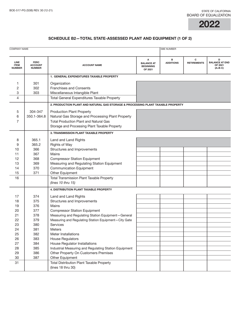 Form BOE-517-PG Property Statement - Intercounty Pipelines - Natural Gas Pipelines - California, Page 6