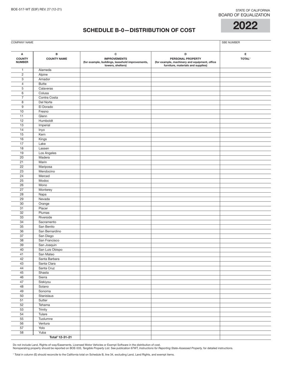 Form BOE-517-WT Property Statement - Wireless Telephone and Radio Common Carriers - California, Page 5