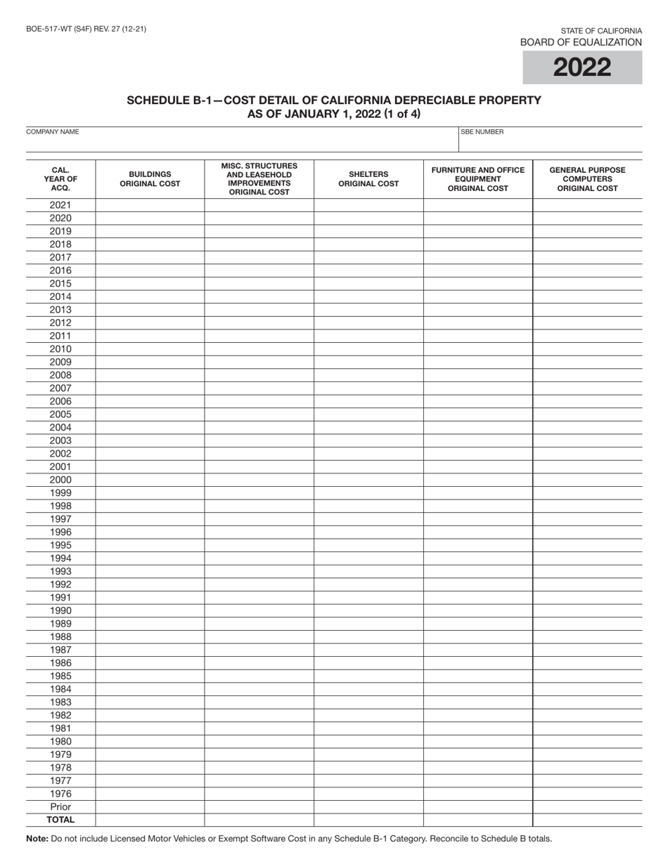 Form BOE-517-WT Property Statement - Wireless Telephone and Radio Common Carriers - California, Page 7
