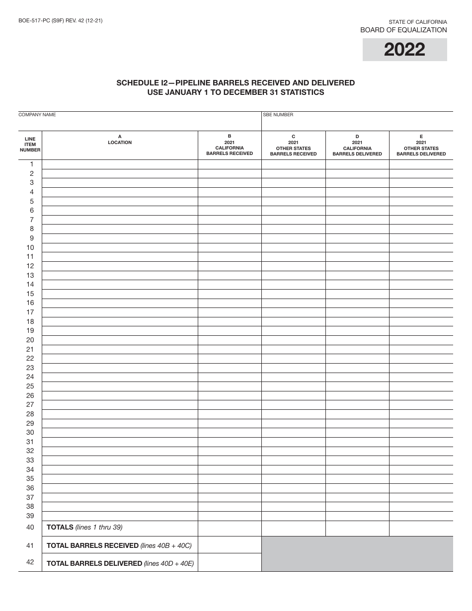 Form BOE-517-PC Property Statement - Intercounty Pipelines - Common Carrier Pipelines - California, Page 17