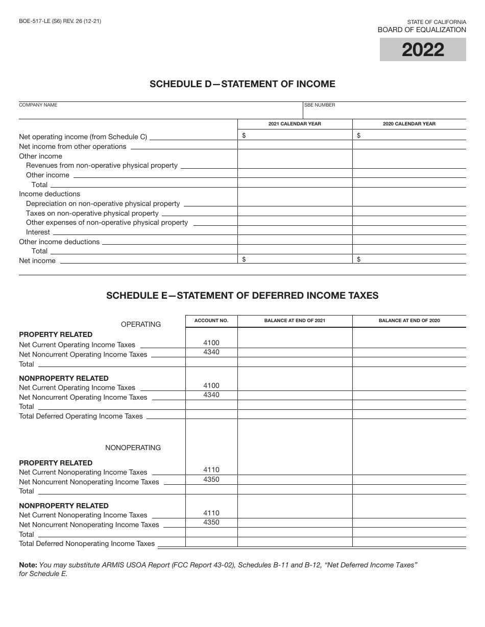 Form BOE-517-LE Property Statement - Local Exchange Telephone Companies - California, Page 11