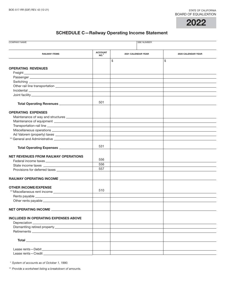 Form BOE-517-RR Property Statement - Railroads - California, Page 5