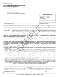 Document preview: Form BOE-64 Claim for Seismic Safety Construction Exclusion From Assessment - Sample - California