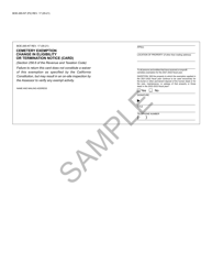 Form BOE-265-NT Cemetery Exemption Change in Eligibility or Termination Notice - Sample - California, Page 2