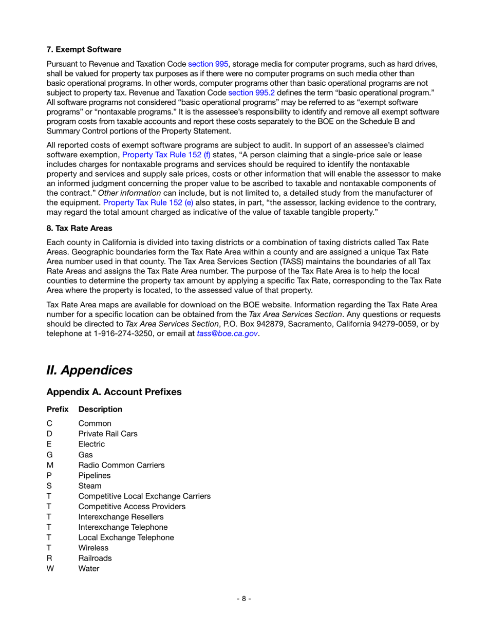 Form 67-WT-LDA Instructions for Reporting State-Assessed Property - Wireless Telephone and Radio Common Carriers - California, Page 11