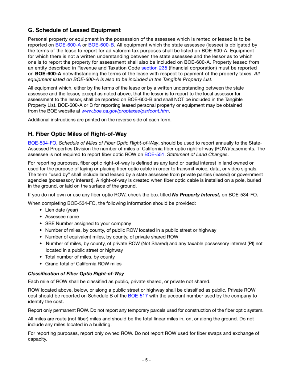 Form 67-WT-LDA Instructions for Reporting State-Assessed Property - Wireless Telephone and Radio Common Carriers - California, Page 8