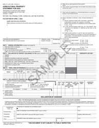 Form BOE-571-A Agricultural Property Statement - Sample - California