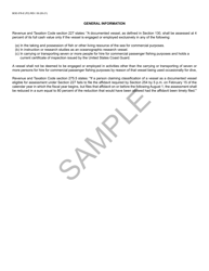 Form BOE-576-E Affidavit for 4 Percent Assessment of Certain Vessels - Sample - California, Page 2