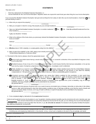 Form BOE-261-G Claim for Disabled Veterans&#039; Property Tax Exemption - Sample - California, Page 2