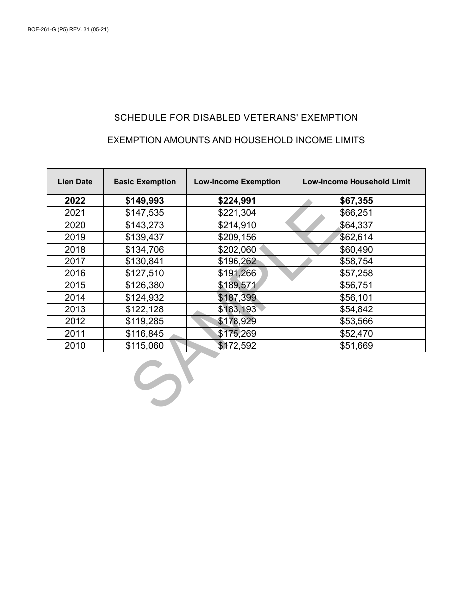 Form Boe 261 G 2022 Fill Out Sign Online And Download Printable Pdf California 9539