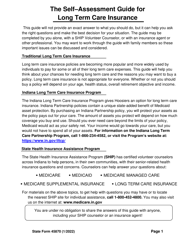 State Form 45870 Self-assessment Guide for Long Term Care Insurance - Indiana, Page 3