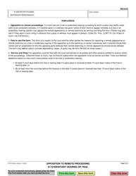 Form RA-015 Opposition to Remote Proceeding at Evidentiary Hearing or Trial - California, Page 2