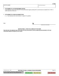 Form JV-582 Petition to Seal Juvenile Police Records - California, Page 2