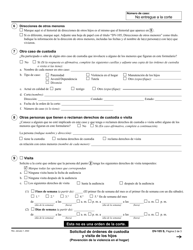 Formulario DV-105 Solicitud De Ordenes De Custodia Y Visita De Los Hijos - California (Spanish), Page 2