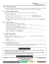 Formulario DV-105 Solicitud De Ordenes De Custodia Y Visita De Los Hijos - California (Spanish), Page 3
