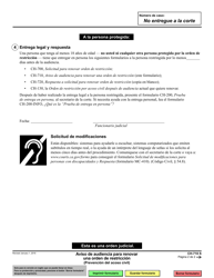 Formulario CH-710 Aviso De Audiencia Para Renovar Una Orden De Restriccion - California (Spanish), Page 2