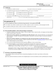 Formulario DV-130 Orden De Restriccion Despues De Audiencia (Orden De Proteccion) - California (Spanish), Page 2