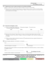Formulario EA-120 Respuesta a Solicitud De Orden De Restriccion De Maltrato De Anciano O Adulto Dependiente - California (Spanish), Page 4