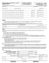 Form JD-JM-58 Motion/Order of Temporary Custody/Order to Appear - Connecticut