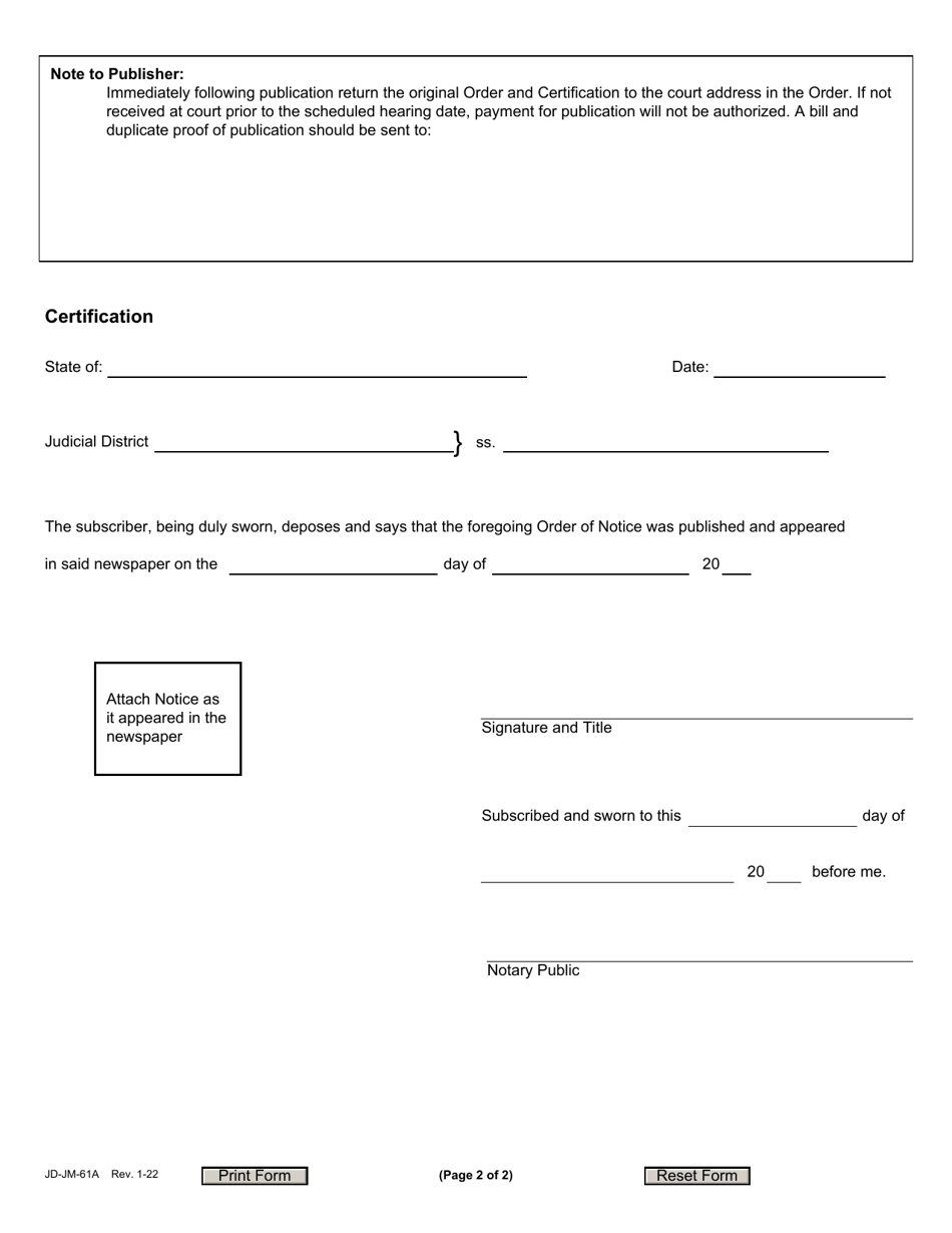 Form JD-JM-61A Download Fillable PDF or Fill Online Unidentified Person ...