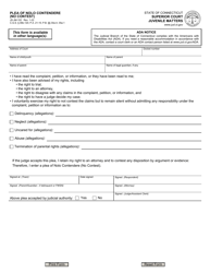 Document preview: Form JD-JM-102 Plea of Nolo Contendere (No Contest) - Connecticut