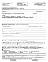 Document preview: Form JD-JM-140 Motion for Continuance - Juvenile Matters - Connecticut