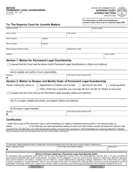 Document preview: Form JD-JM-203 Motion - Permanent Legal Guardianship - Connecticut