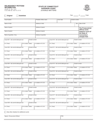 Document preview: Form JD-JM-110 Delinquency Petition/Information - Connecticut