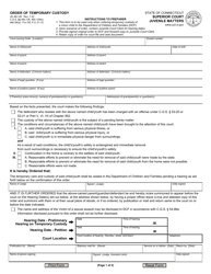 Document preview: Form JD-JM-149 Order of Temporary Custody - Connecticut