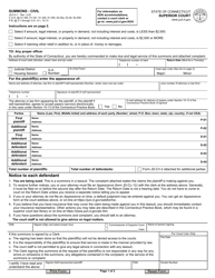 Document preview: Form JD-CV-1 Summons - Civil - Connecticut