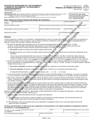 Document preview: Formulario JD-CR-90S Peticion De Suspension Del Encausamiento Y Orden De Tratamiento - Alcoholismo O Drogodependencia - Connecticut (Spanish)