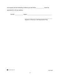 Form SC-P-407 Notice of Request for Scheduling Conference - Hawaii, Page 2