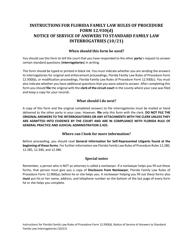 Form 12.930(D) Notice of Service of Answers to Standard Family Law Interrogatories - Florida